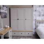 Diamond Grey Painted Triple Wardrobe